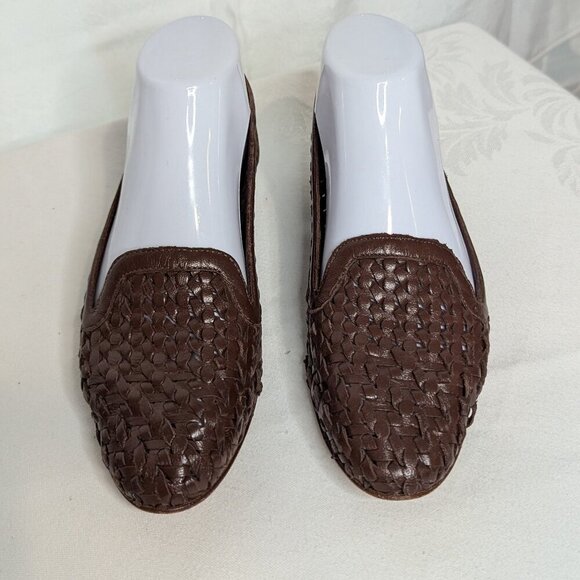 Sesto Meucci Brown Leather Flats, Size 7N, Made in Italy - Picture 1 of 7
